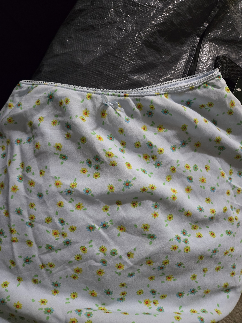 wild fable White Mini Skirt with Yellow & Green Floral Print